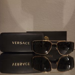 Versace glasses black and gold men's sunglasses new